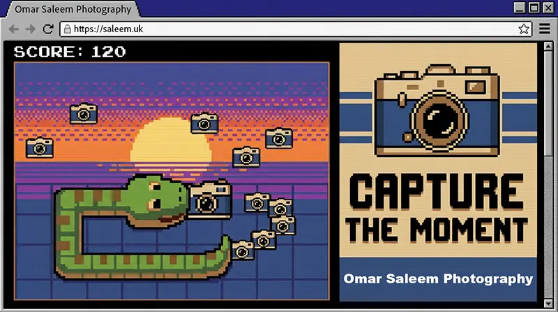 Photography inspired retro Snake game called Capture the Moment