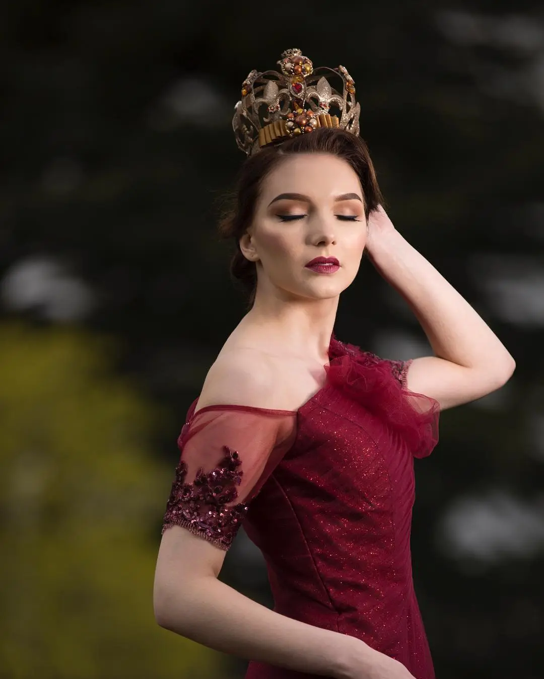 Editorial style fashion portrait at Birmingham Botanical Gardens photographed by Omar Saleem